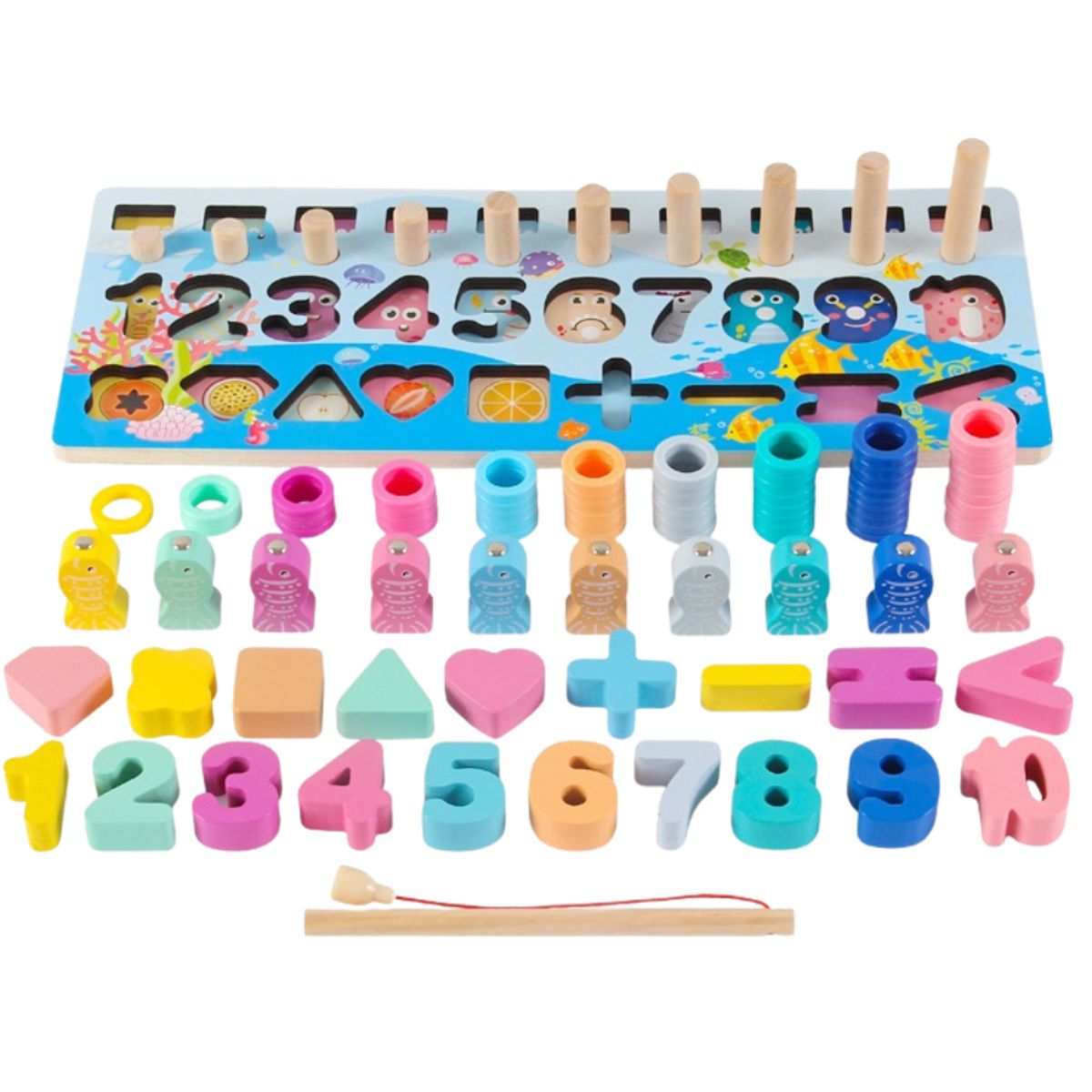 ABC - Ábaco con Encaje 4 en 1 Montessori de Madera Educativo