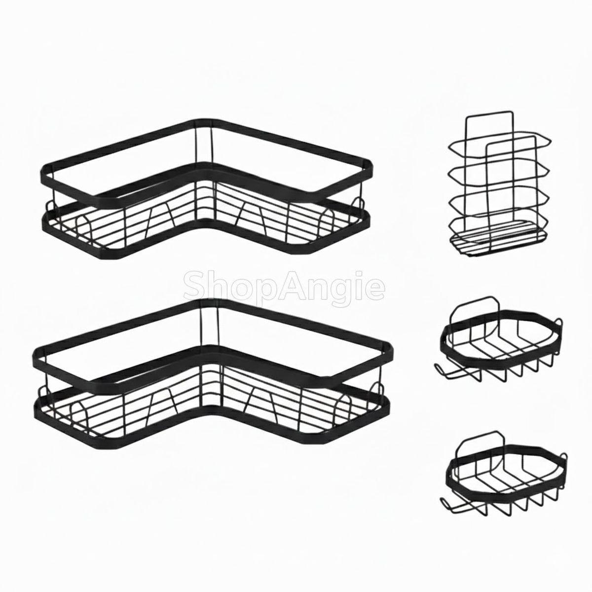 GENERICO - Set 5 Piezas Esquinero Organizador Ducha Baño Con Adhesivos