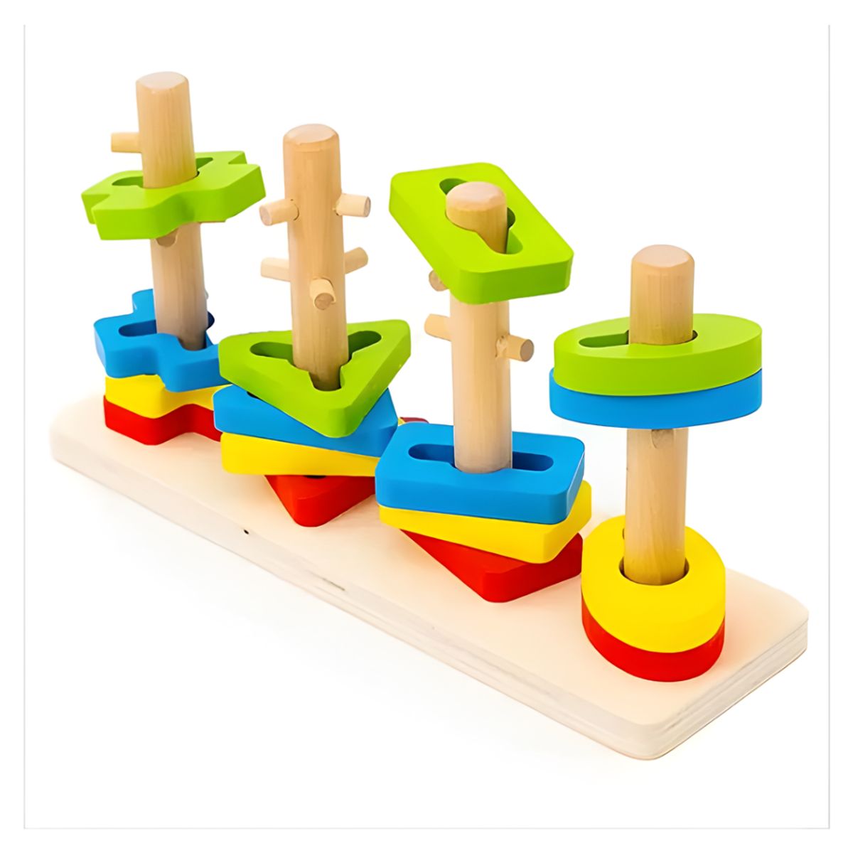 ABCLEAN - Torre de Encaje Dificultad Montessori de Madera Educativo