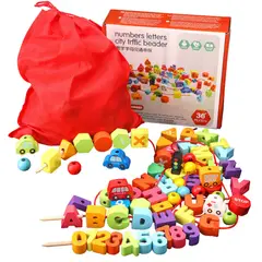 ABC - Set de Enhebrado Montessori de Madera Operaciones Matemáticas