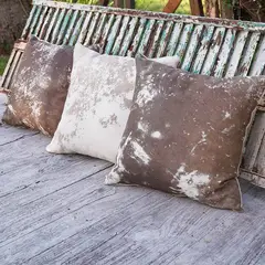 GENERICO - Cojín Decorativo de Cuero Vacuno 50 x 50 cm Vintage Light