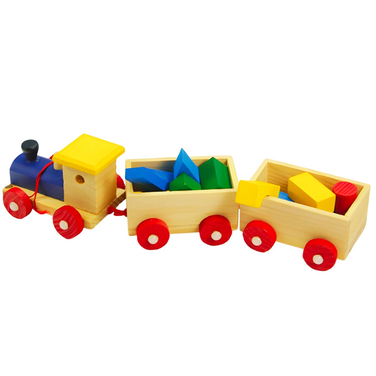 ABC - Tren de Madera con Bloques de Encaje y Arrastre
