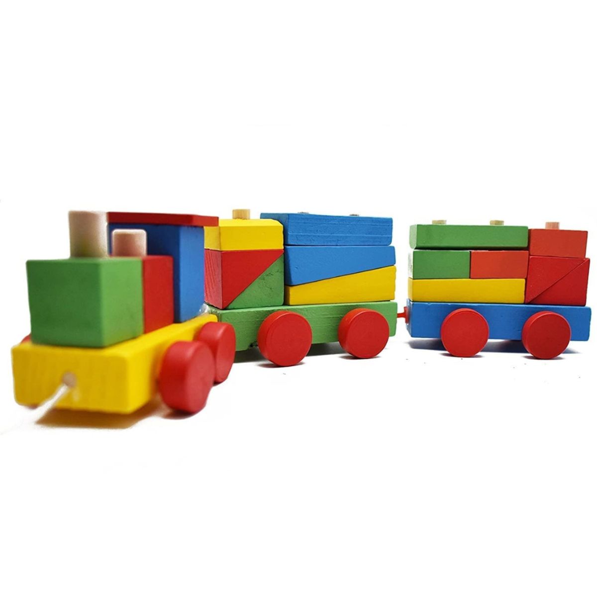 ABC - Tren de Bloques Montessori de Madera con Arrastre Educativo