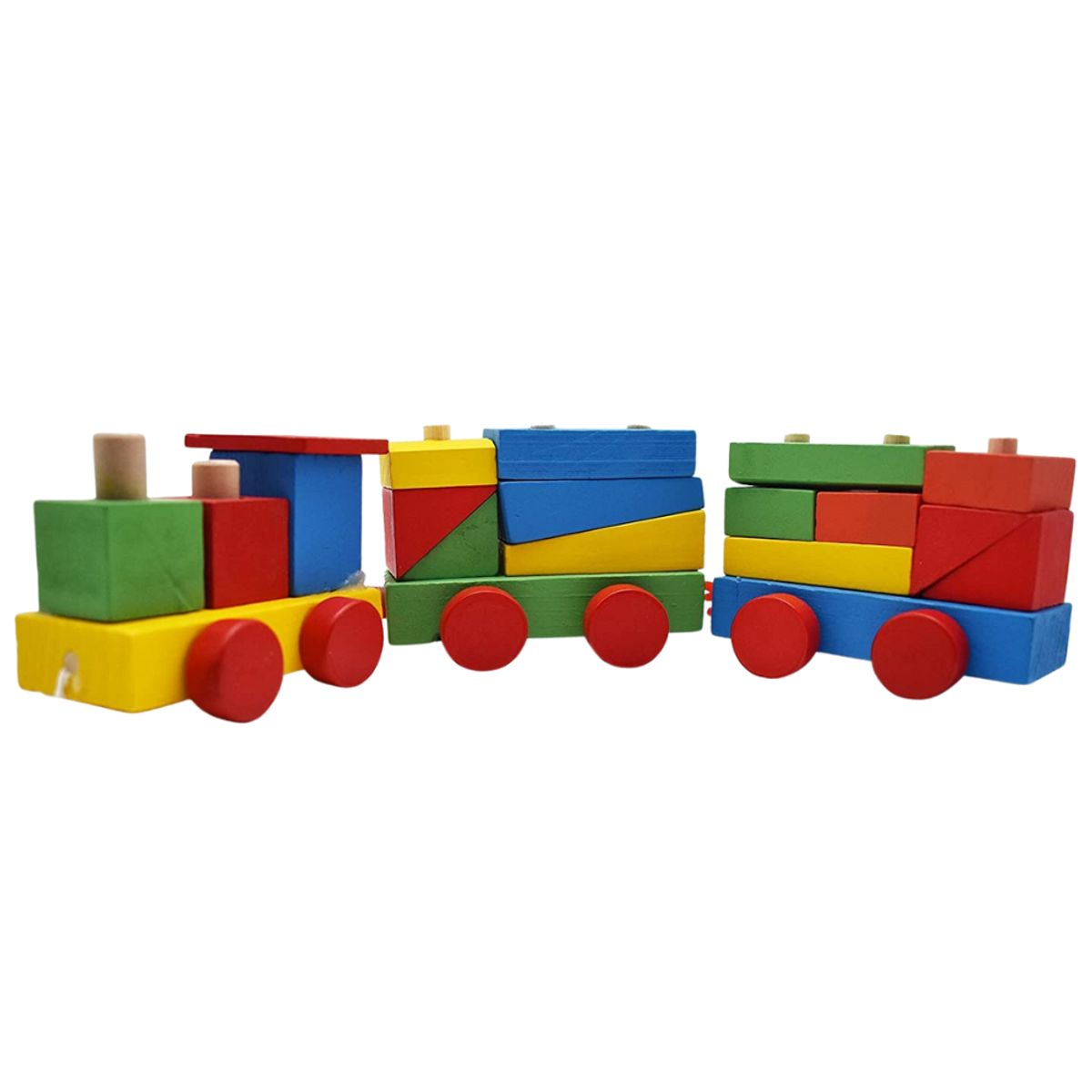 ABC - Tren de Bloques Montessori de Madera con Arrastre Educativo