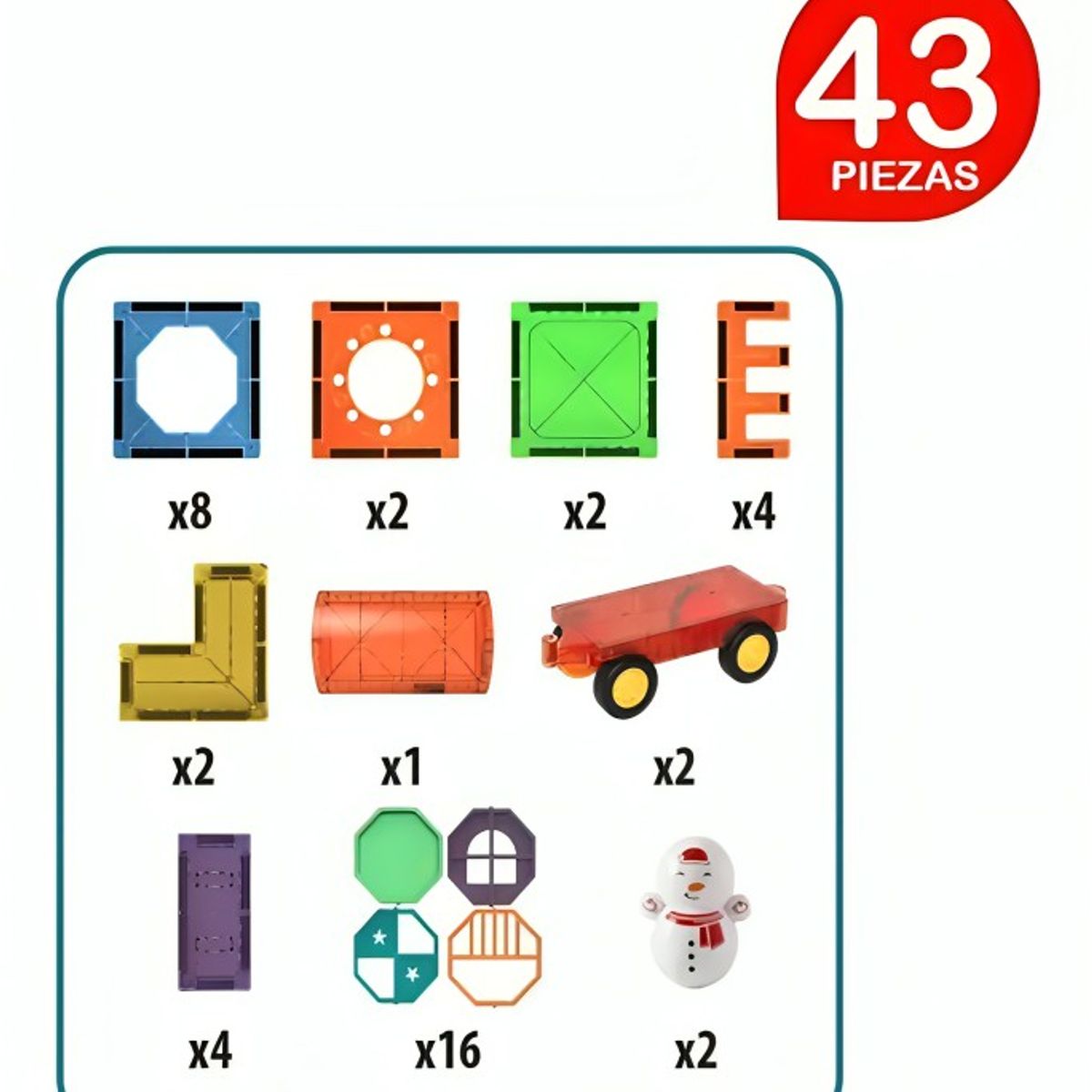 GENERICO - Bloque Magnetico Auto 43 pcs