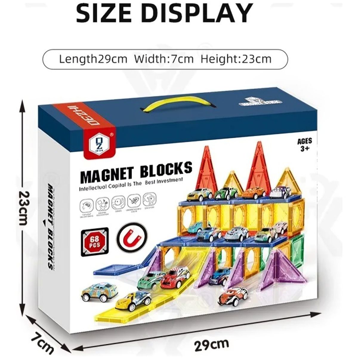 GENERICO - Bloque Magnetico Packing y Autos 68pcs