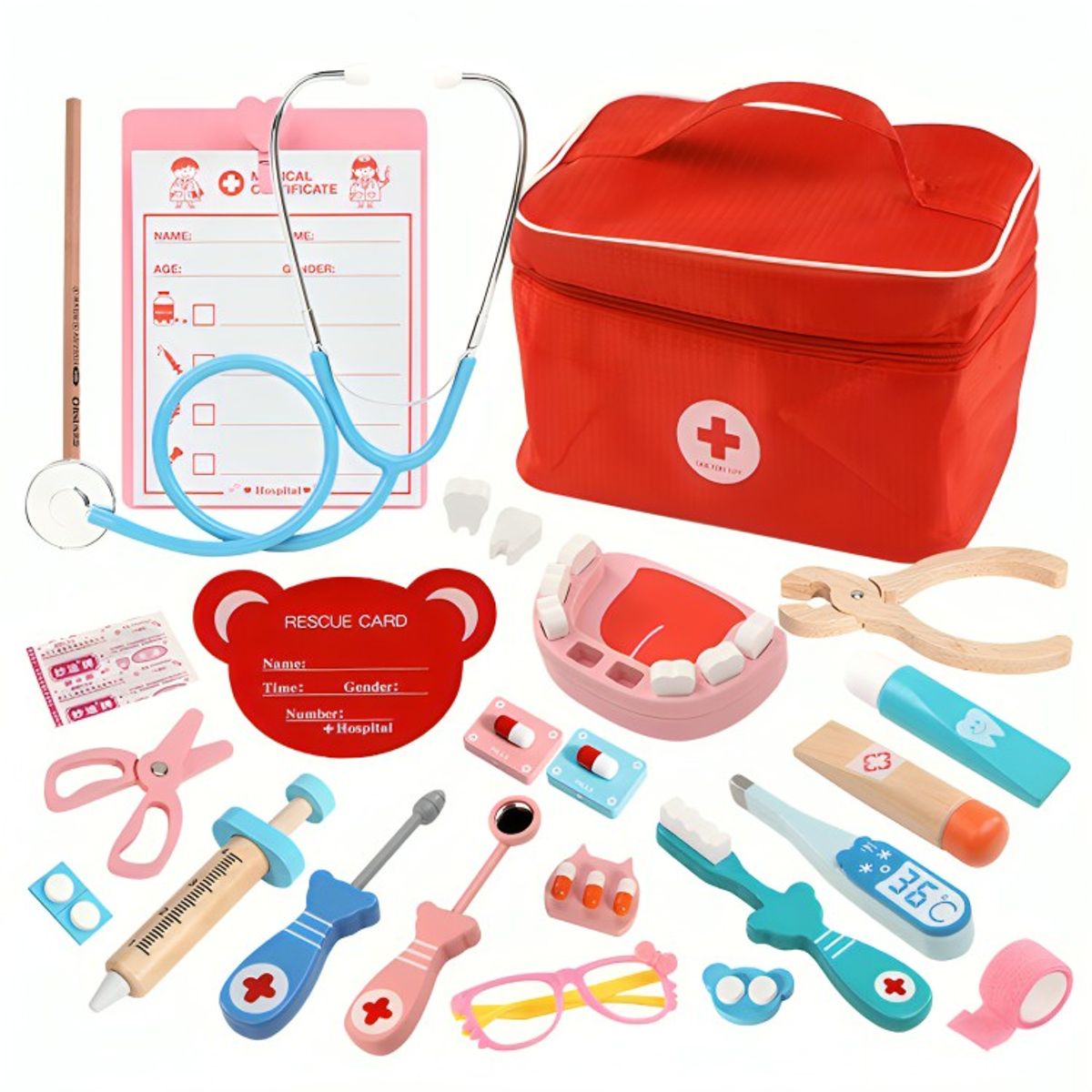 GENERICO - Maleta Set Doctor Madera