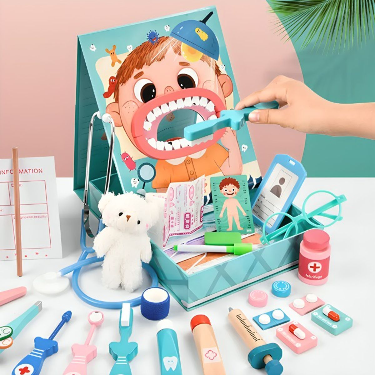 GENERICO - Maleta Juego Dentista Madera