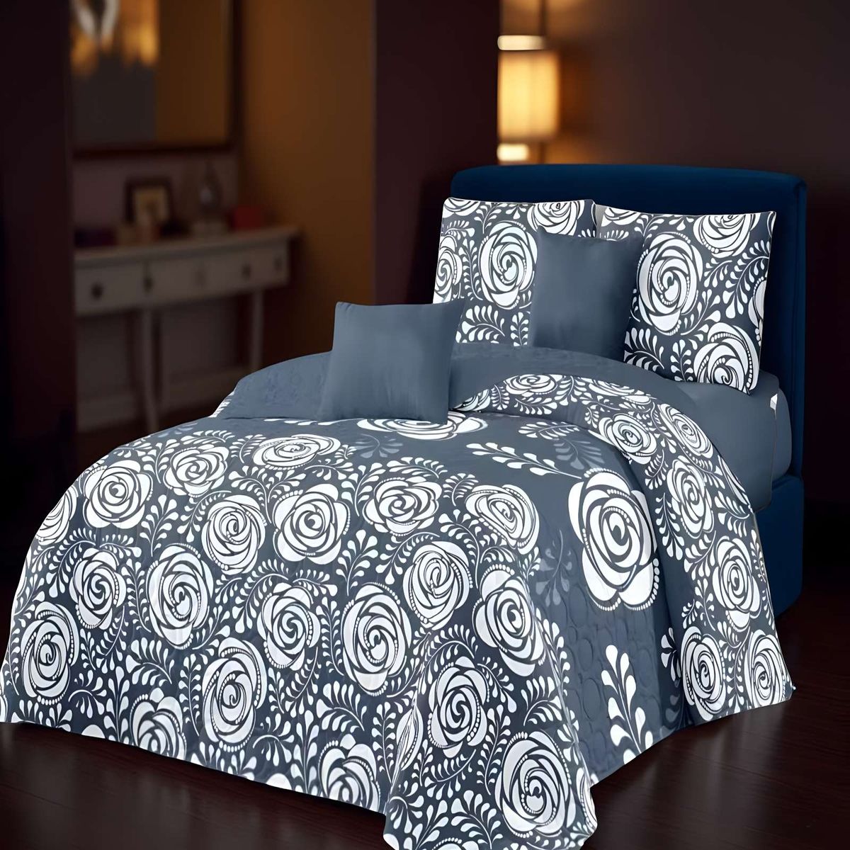 GENERICO - CUBRECAMA CON DISEÑOS  KING 250 X 270 CM + 2 ALMOHADAS P13