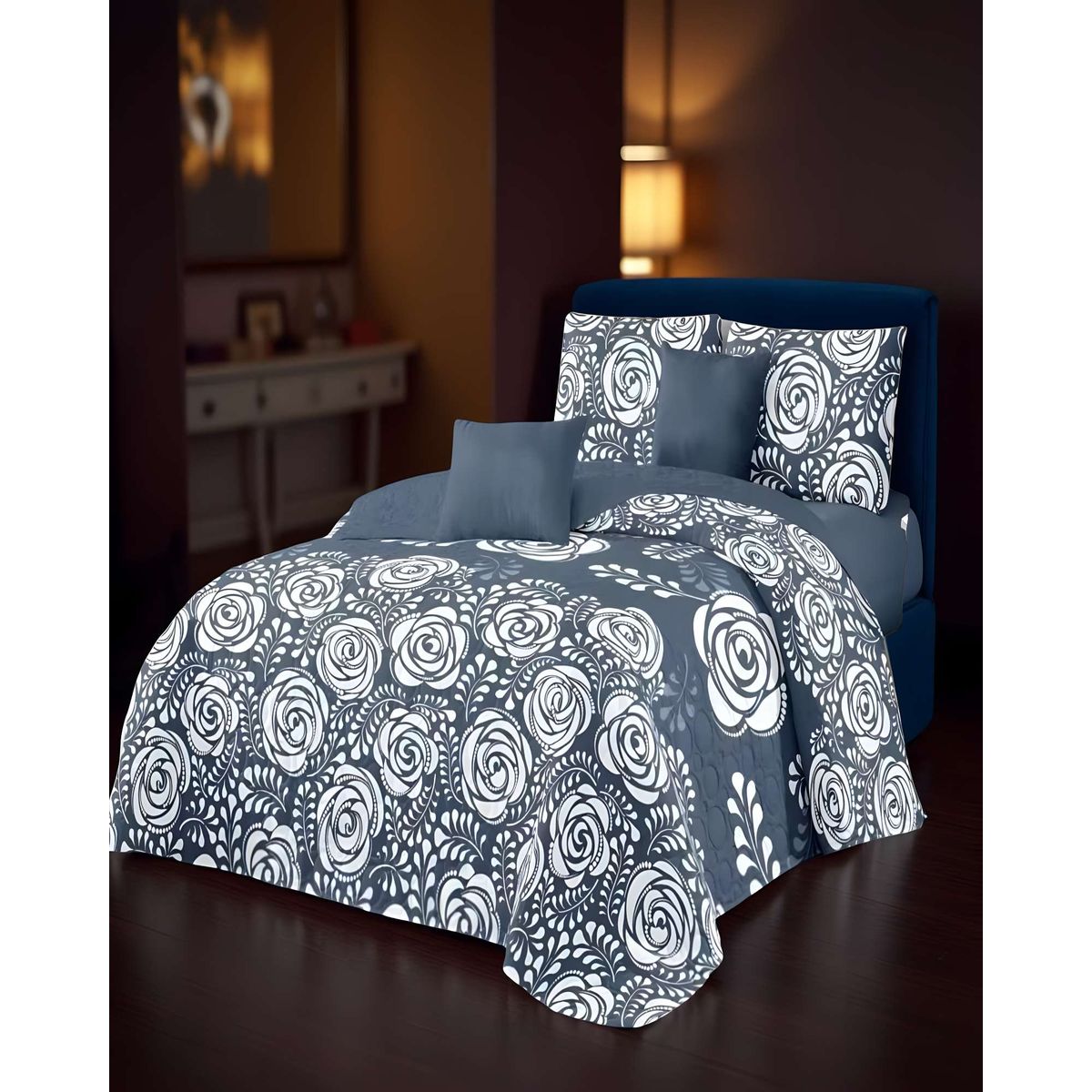 GENERICO - CUBRECAMA CON DISEÑOS  KING 250 X 270 CM + 2 ALMOHADAS P13