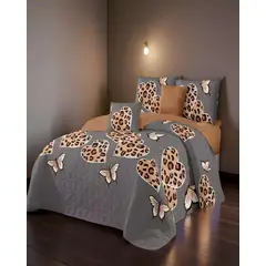 GENERICO - CUBRECAMA CON DISEÑOS KING 250 X 270 CM + 2 ALMOHADAS P19