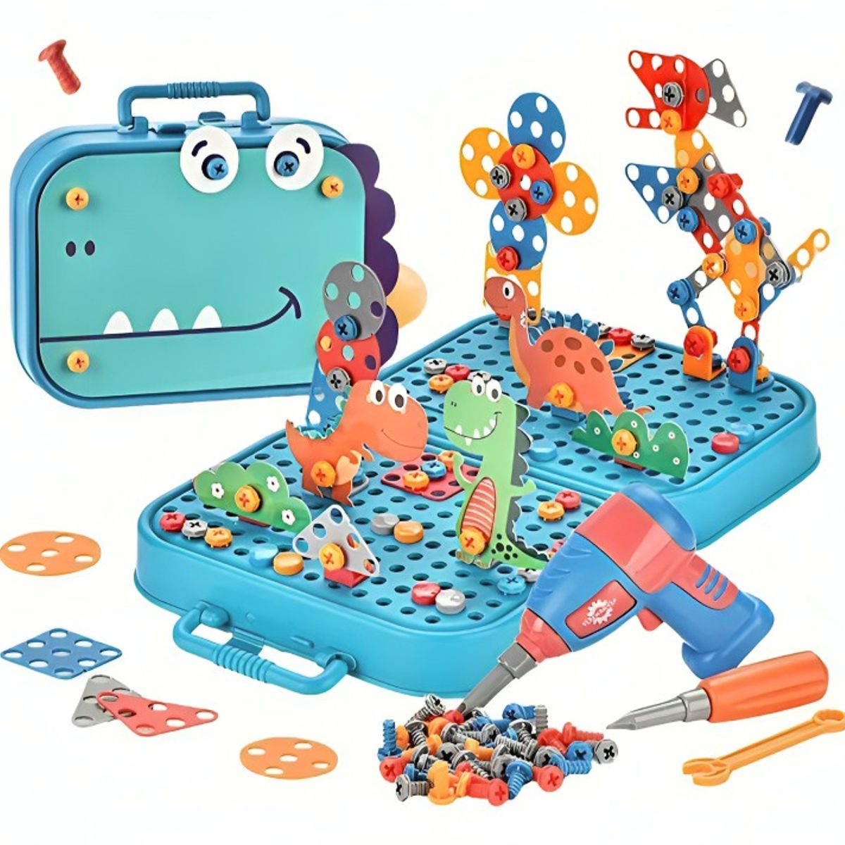GENERICO - Maleta de Construccion Dinosaurio 3D con Herramienta