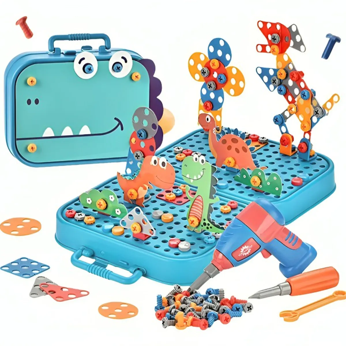 GENERICO - Maleta de Construccion Dinosaurio 3D con Herramienta