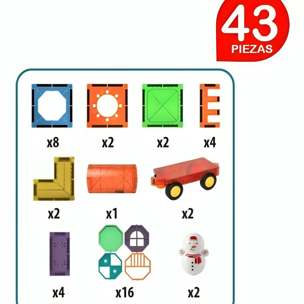 GENERICO - Bloque Magnetico Auto 43 pcs