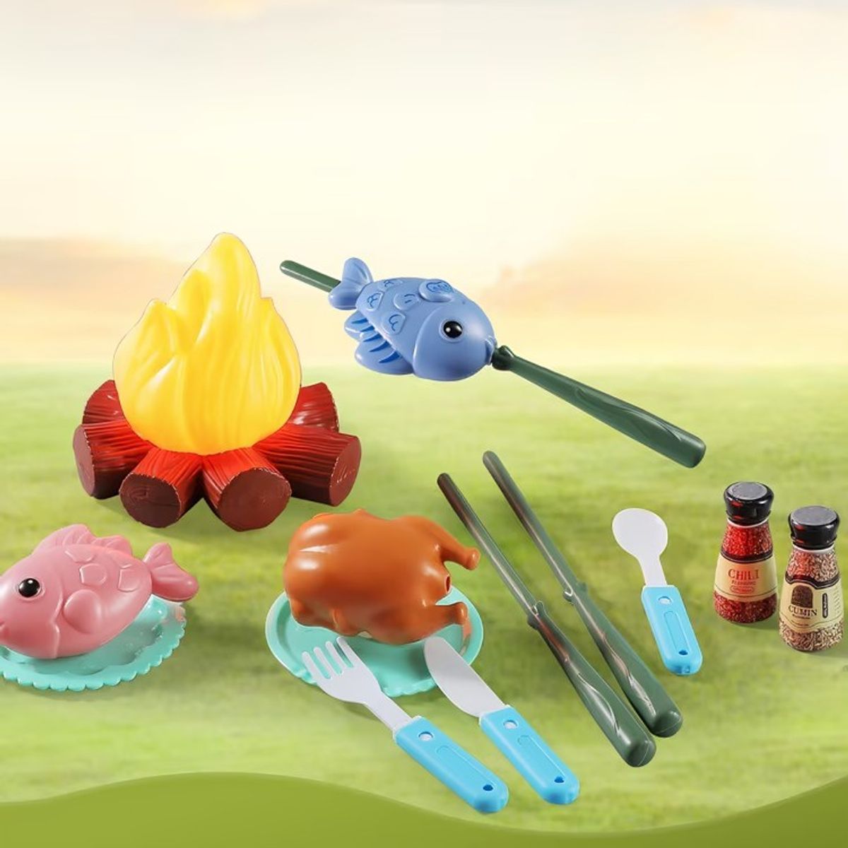GENERICO - Set de Camping Juguete con Fogata