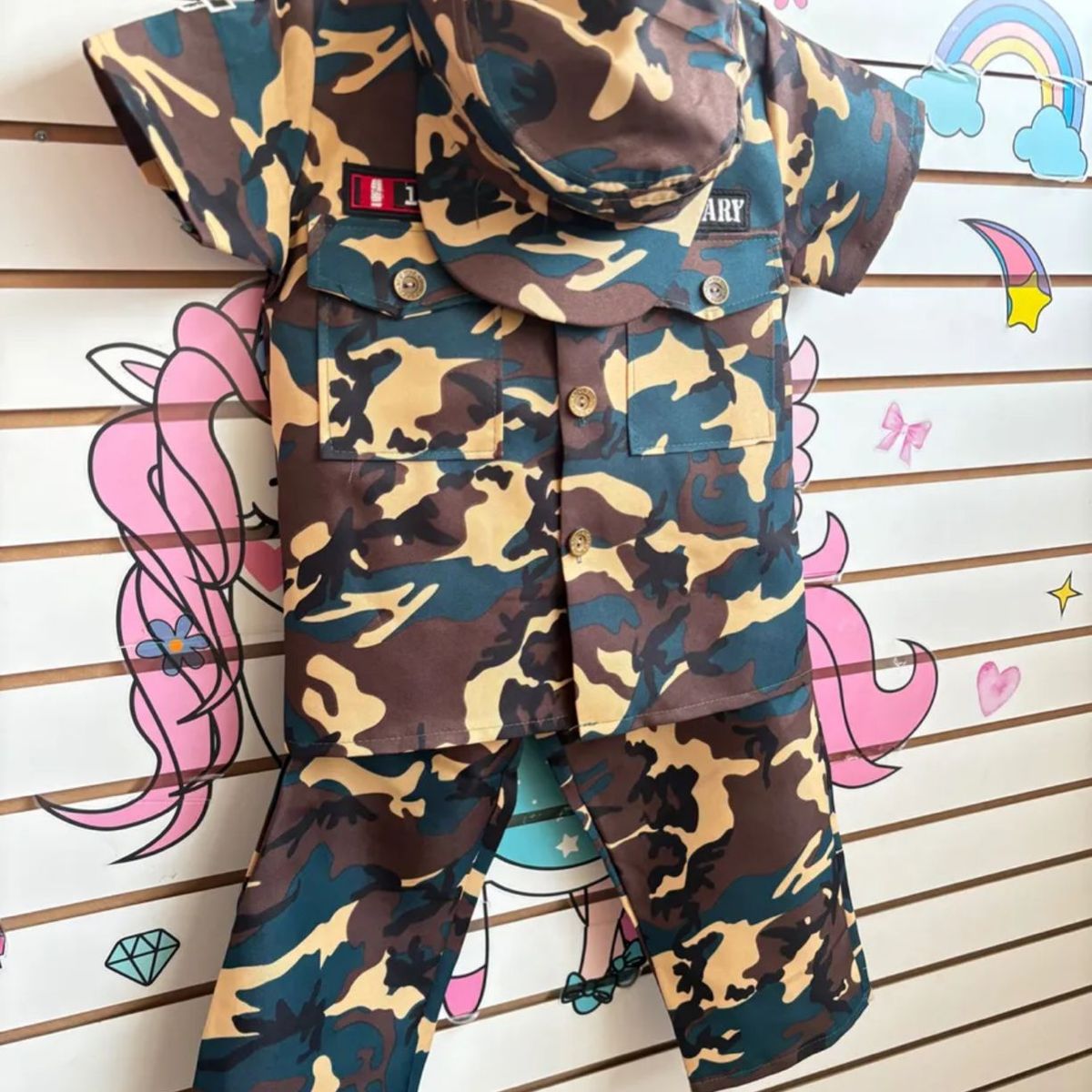 GENERICO - Disfraz militar para niño y niña con accesorios talla 10