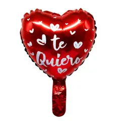 GENERICO - Globo Metálico 10 Corazón Te Quiero 50 Unidades