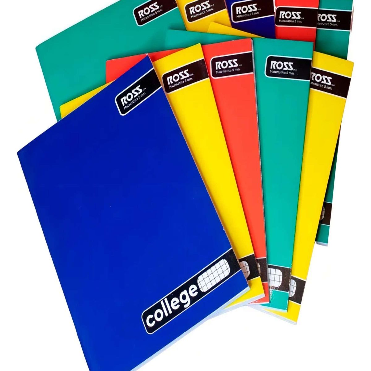GENERICO - PACK DE 10 CUADERNOS COLLAGE ROSS 7mm 80 Hojas