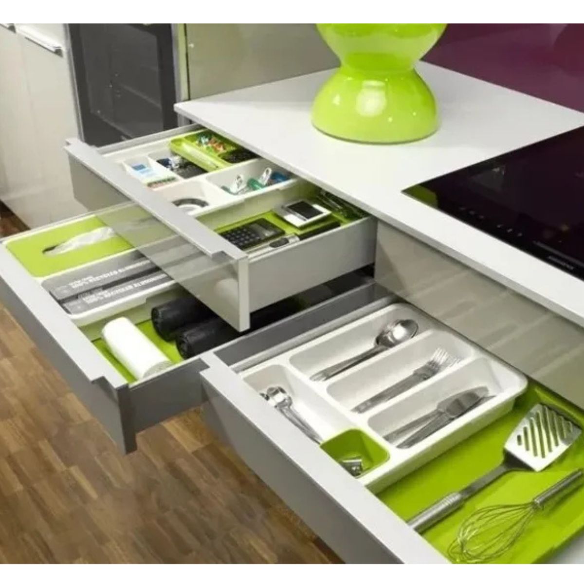 GENERICO - Organizador De Cajones Gavetas Multiusos Cocina Hogar Blanco