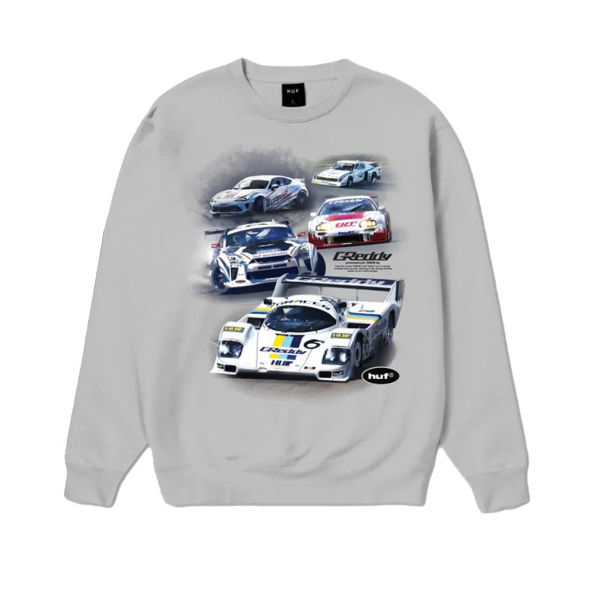HUF - POLERON HUF X GREDDY SHOWCASE CREWNECK HEATHER GREY