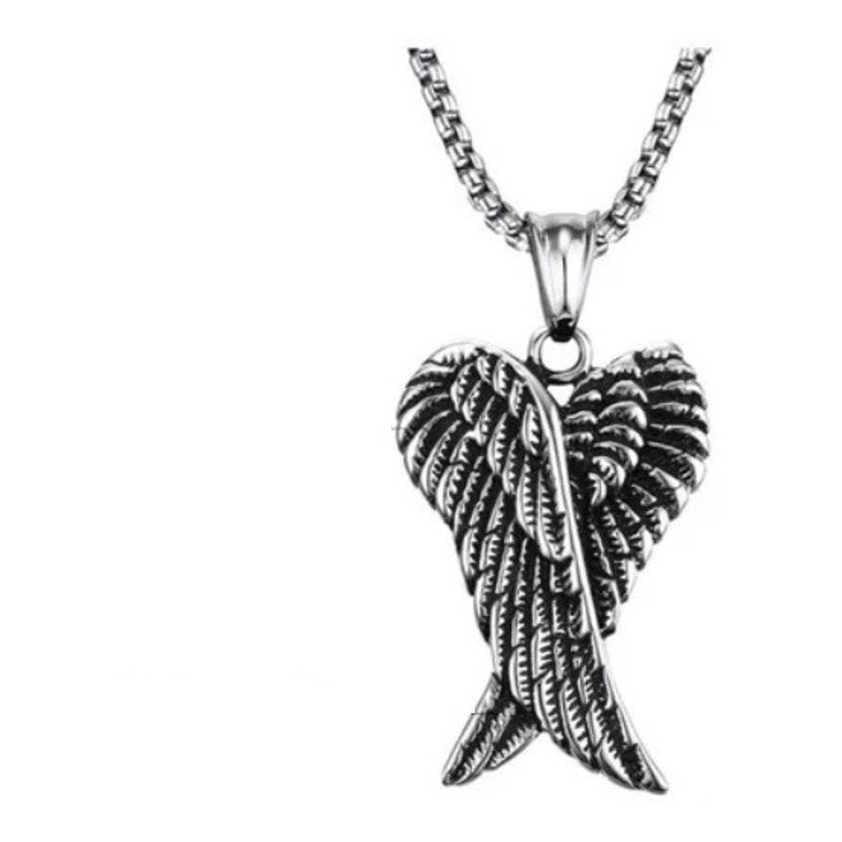 GENERICO - Collar Alas Angel Royal Madriz Acero Inoxidable Silver 60cm