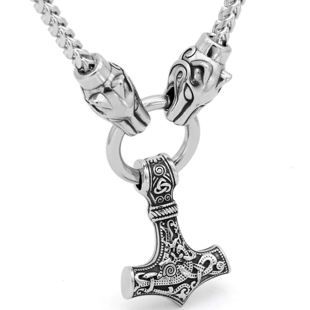 GENERICO - Collar Vikingo Martillo Thor Acero Hombre Moda Vikingo