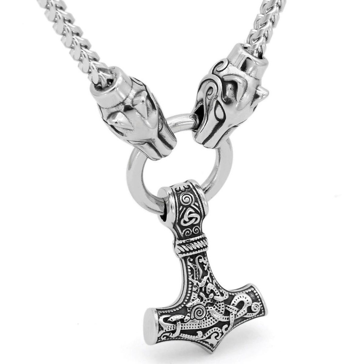GENERICO - Collar Vikingo Martillo Thor Acero Hombre Moda Vikingo