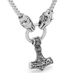 GENERICO - Collar Vikingo Martillo Thor Acero Hombre Moda Vikingo