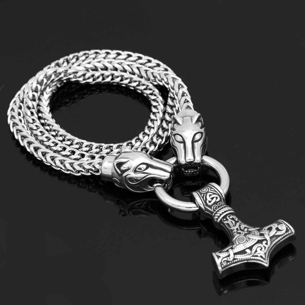 GENERICO - Collar Vikingo Martillo Thor Acero Hombre Moda Vikingo