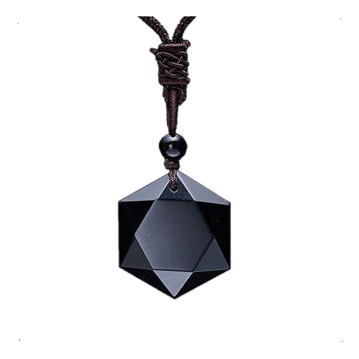 GENERICO - Collar De Obsidiana Black Space Hexagrama Moda