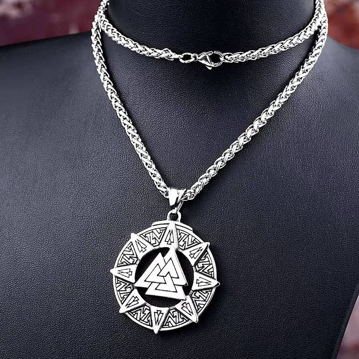 GENERICO - Collar Valknut Vikingo Hombres Caballeros Moda 2019 00