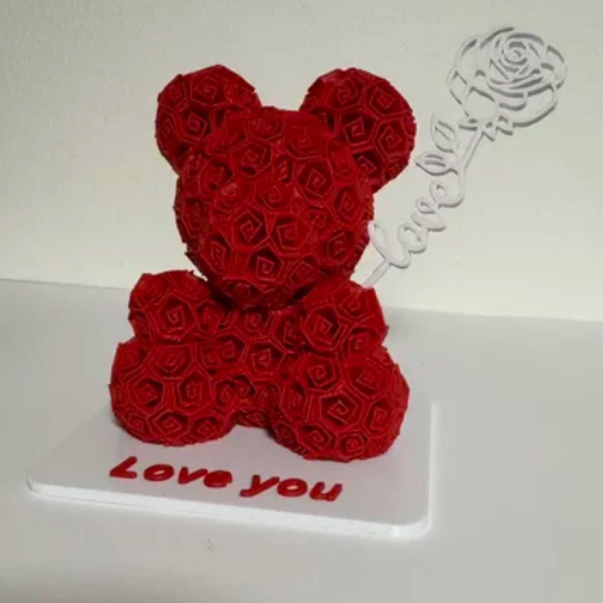 GENERICO - Figura Decorativa Oso de rosas - San Valentín