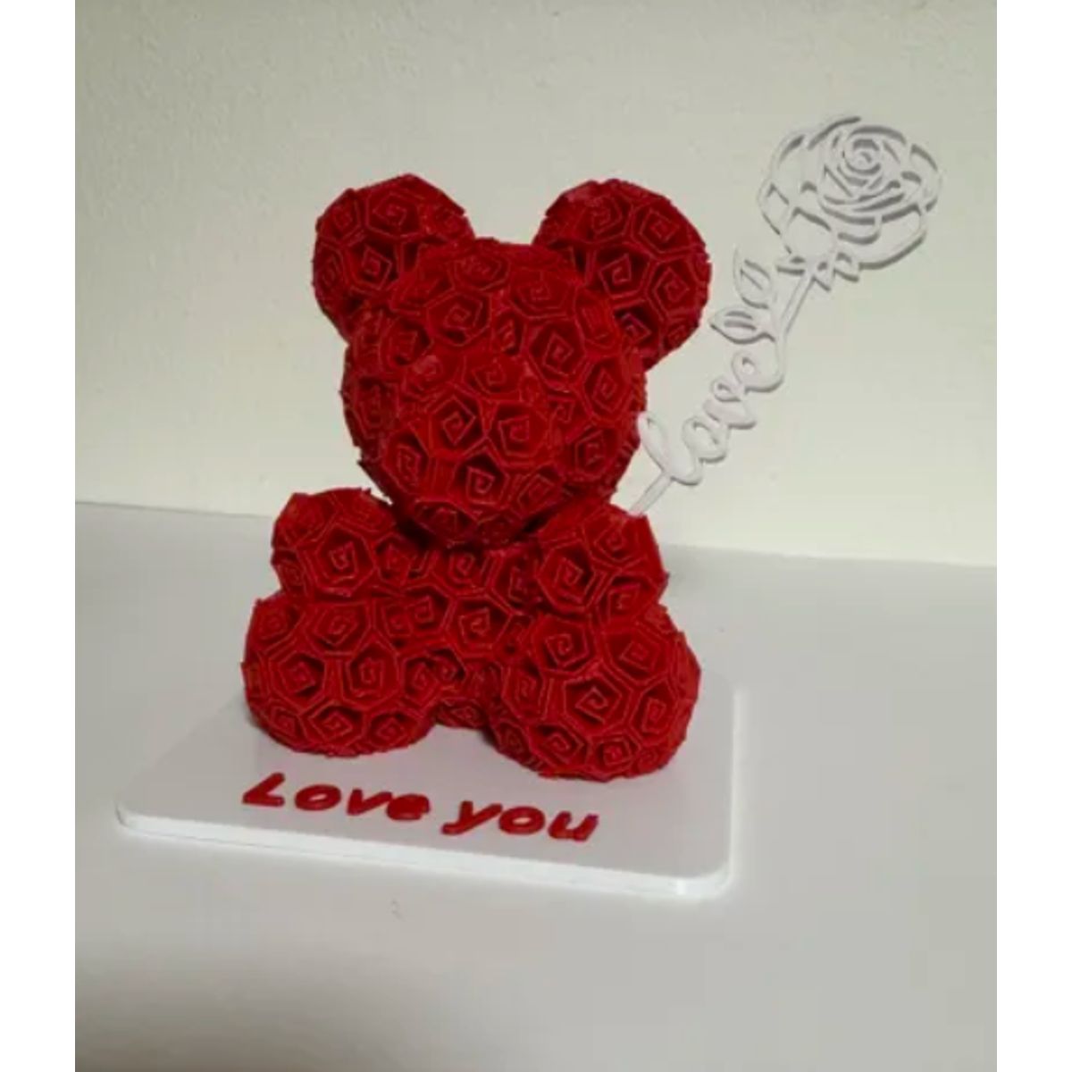 GENERICO - Figura Decorativa Oso de rosas - San Valentín