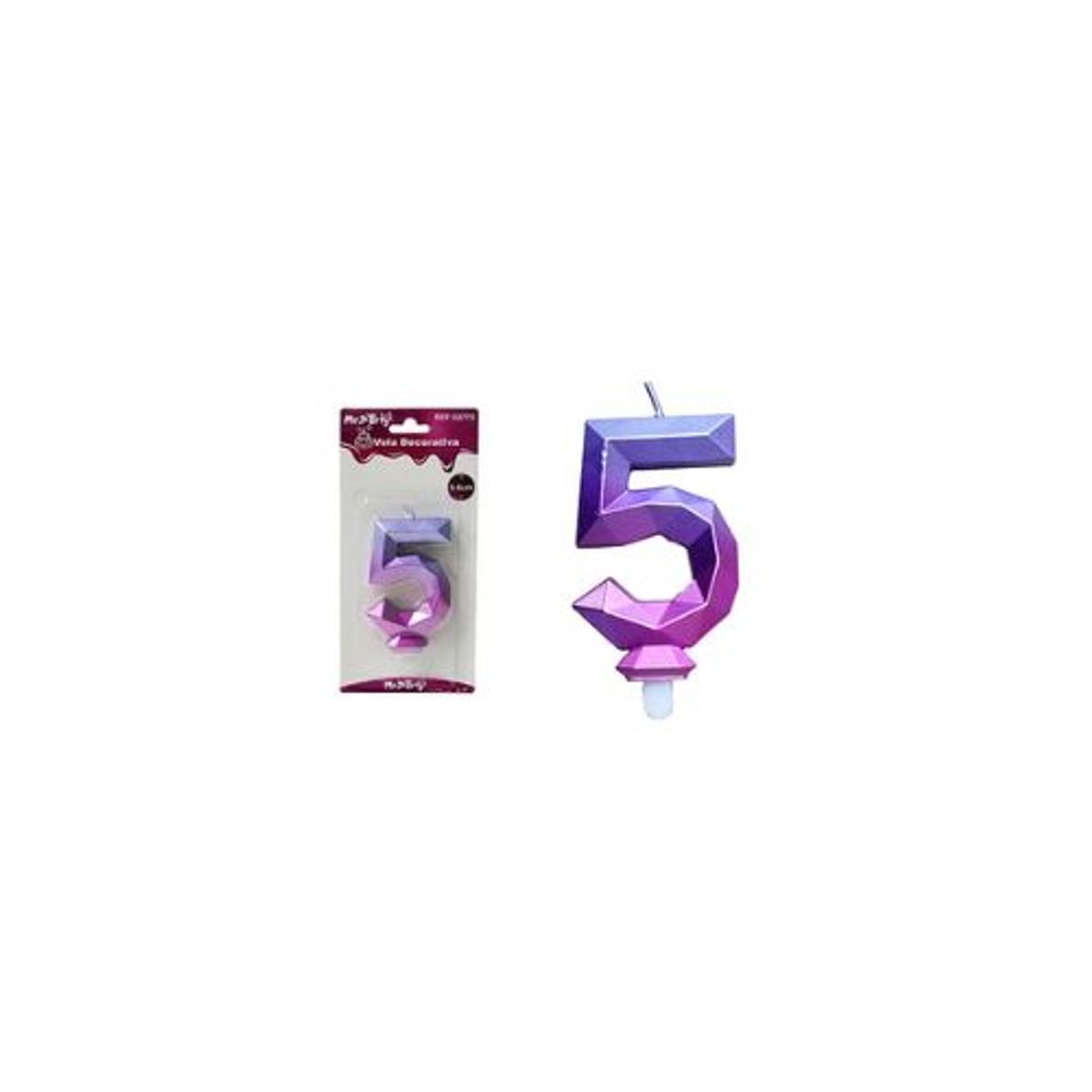GENERICO - Vela de número 5 multicolor 5.5cm