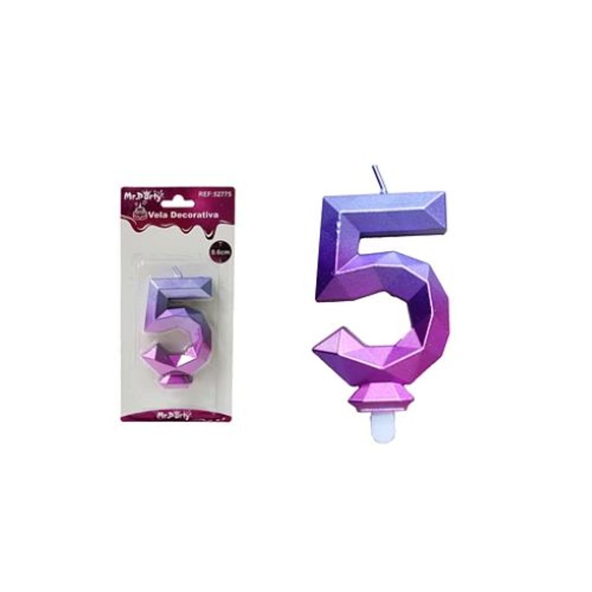 GENERICO - Vela de número 5 multicolor 5.5cm