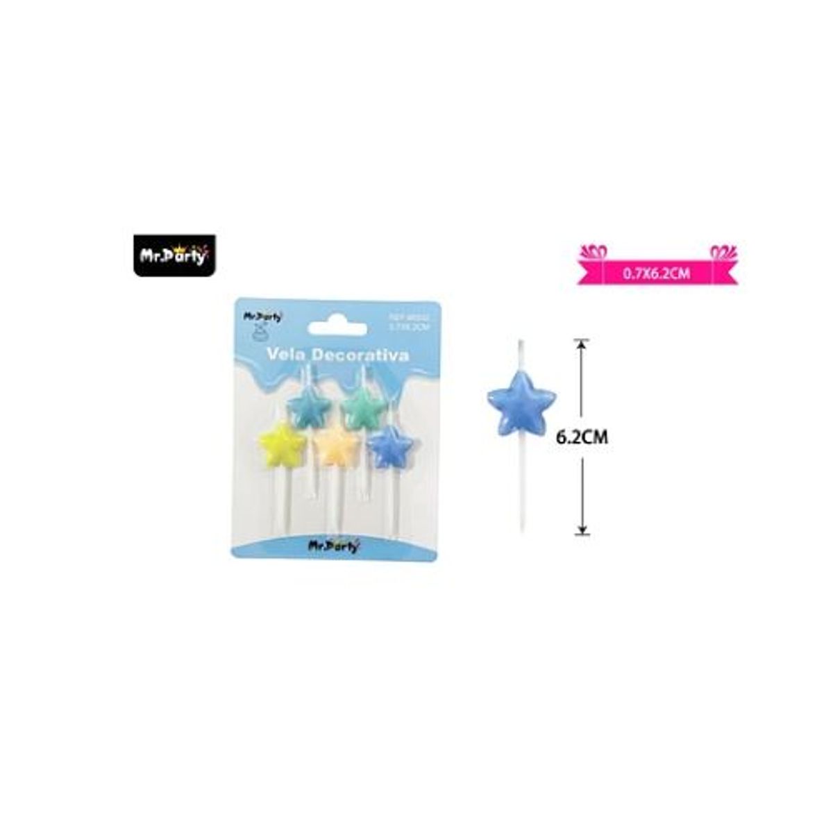 GENERICO - Velas de estrella 62cm 5pcs