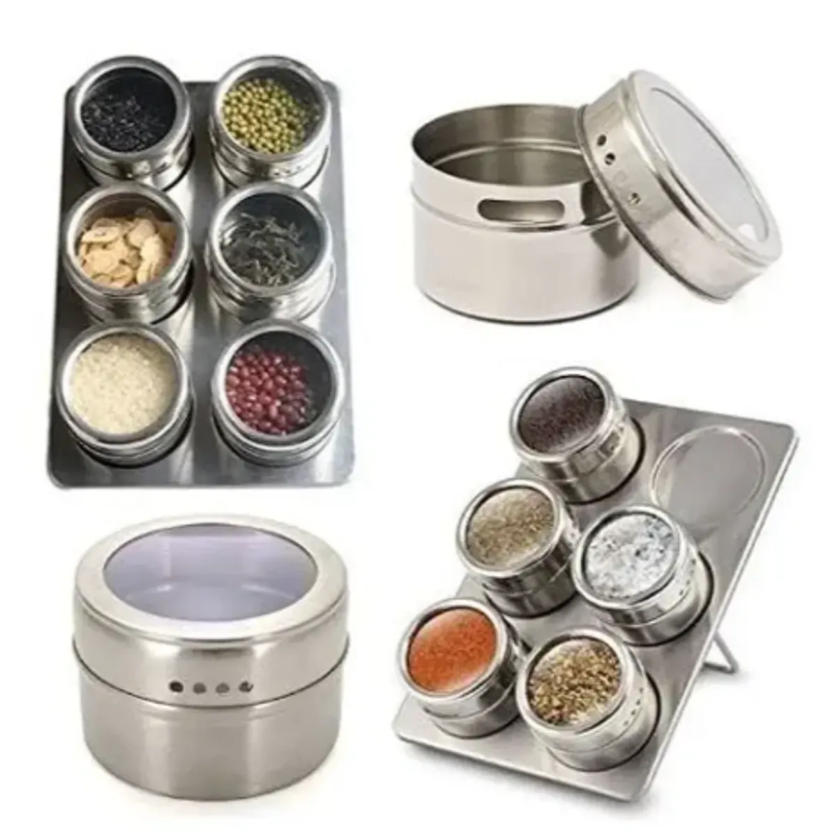 GENERICO - Organizador Condimentos Cocina 6 Piezas Frascos Especieros