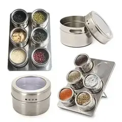 GENERICO - Organizador Condimentos Cocina 6 Piezas Frascos Especieros