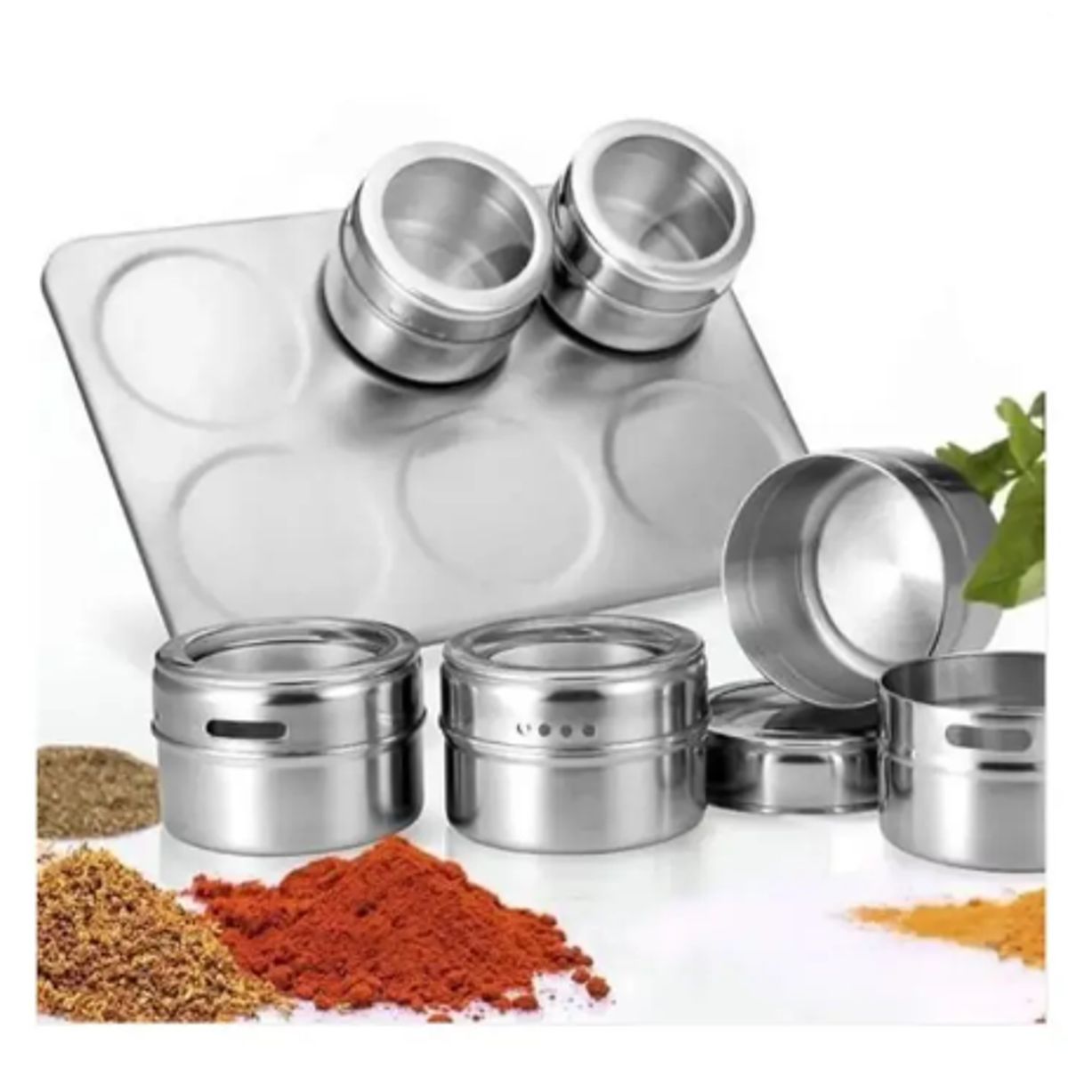 GENERICO - Organizador Condimentos Cocina 6 Piezas Frascos Especieros