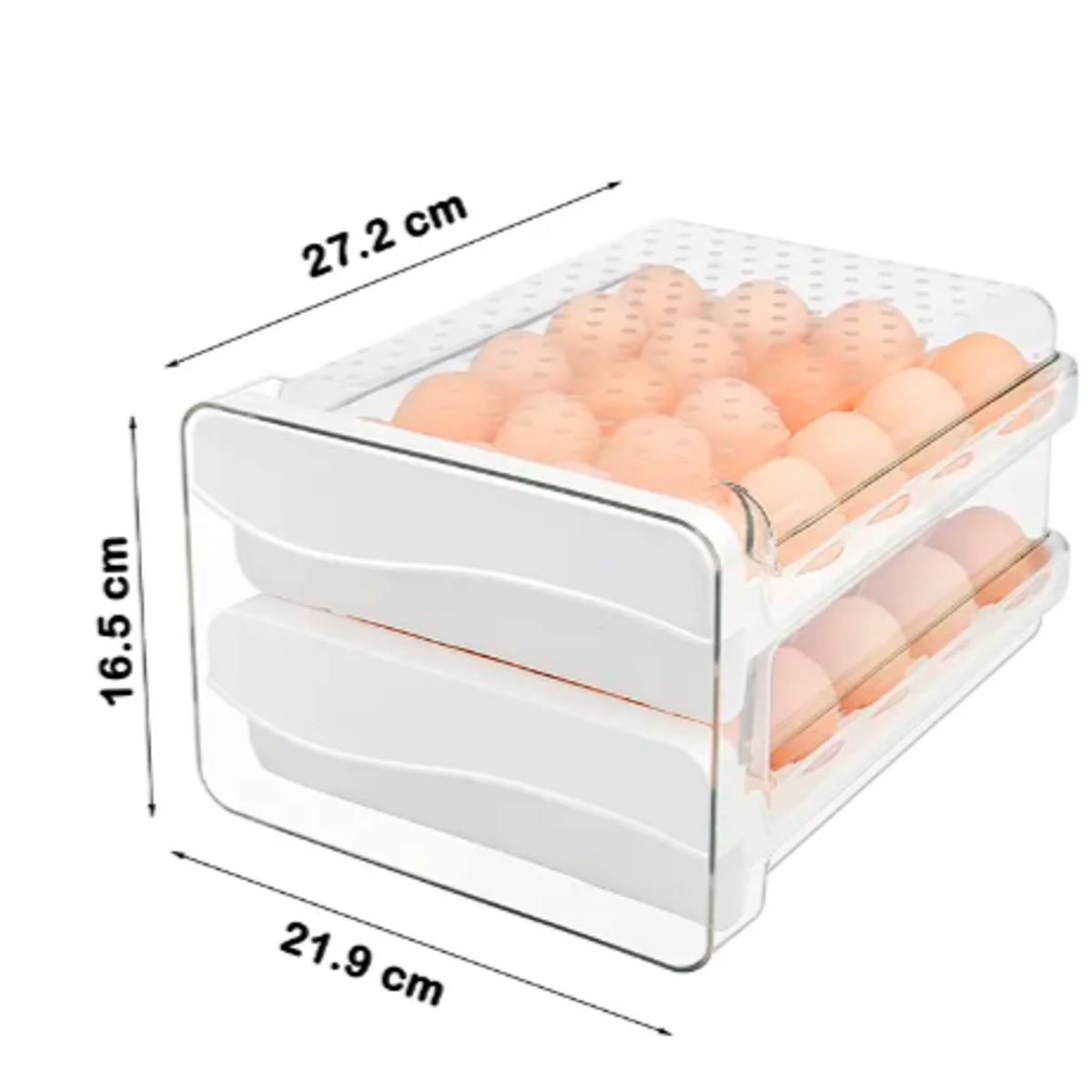 GENERICO - Organizador De Huevos Caja Para 40 Huevos 2 Niveles