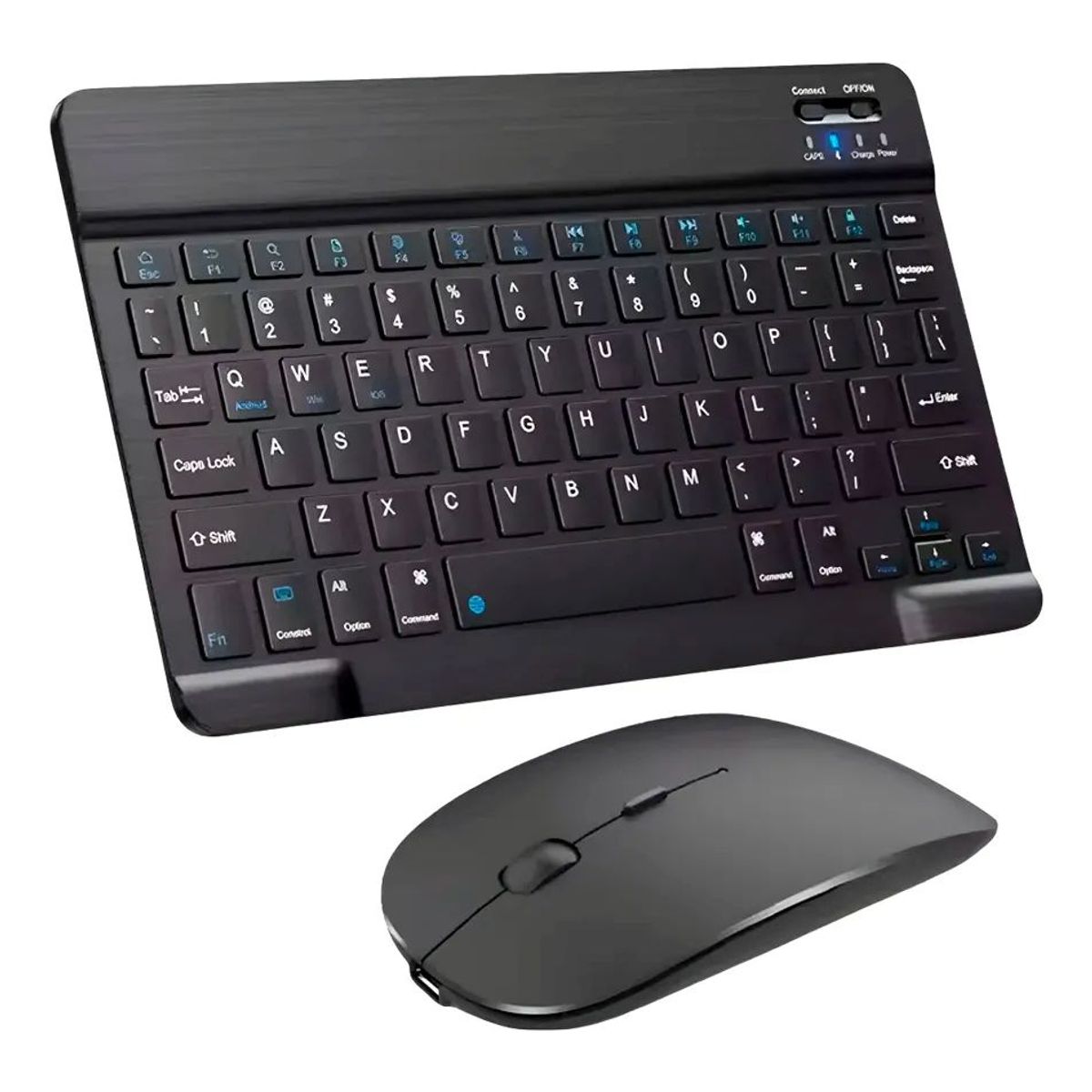 GENERICO - Kit Teclado +mouse Inalambrico Bluetooth Para Pc Android Ios Mouse Negro Teclado Negro