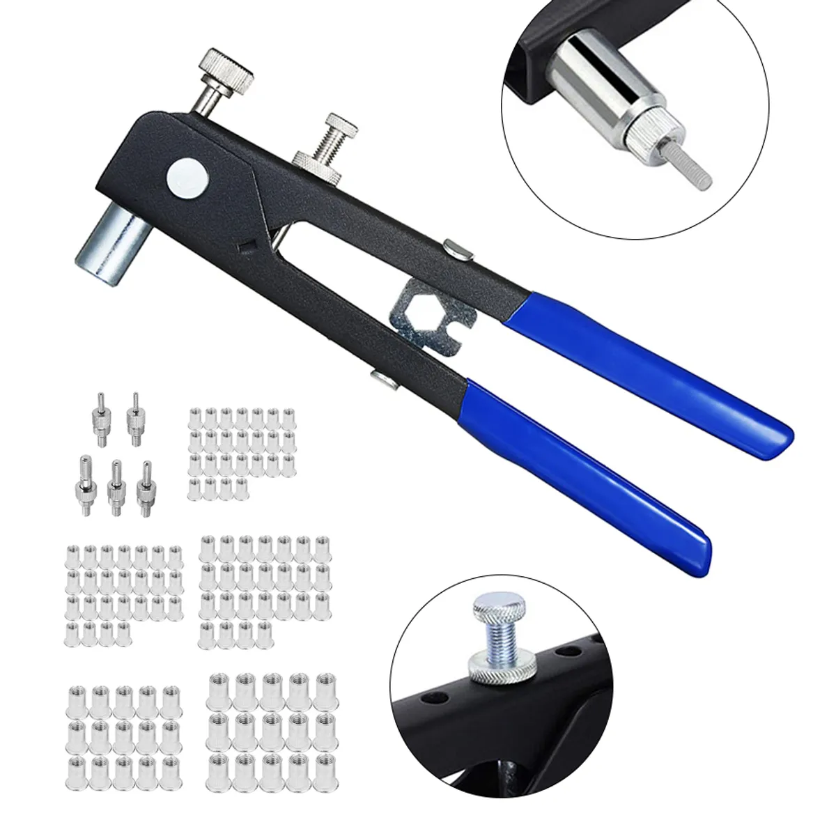 CINDISAMI - Kit Remachadora Tuerca Piezas M3 A M8 Remache Ciego 106pcs