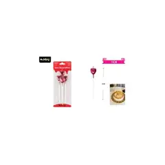 GENERICO - Velas de corazón rojo metálico 14cm 4pcs