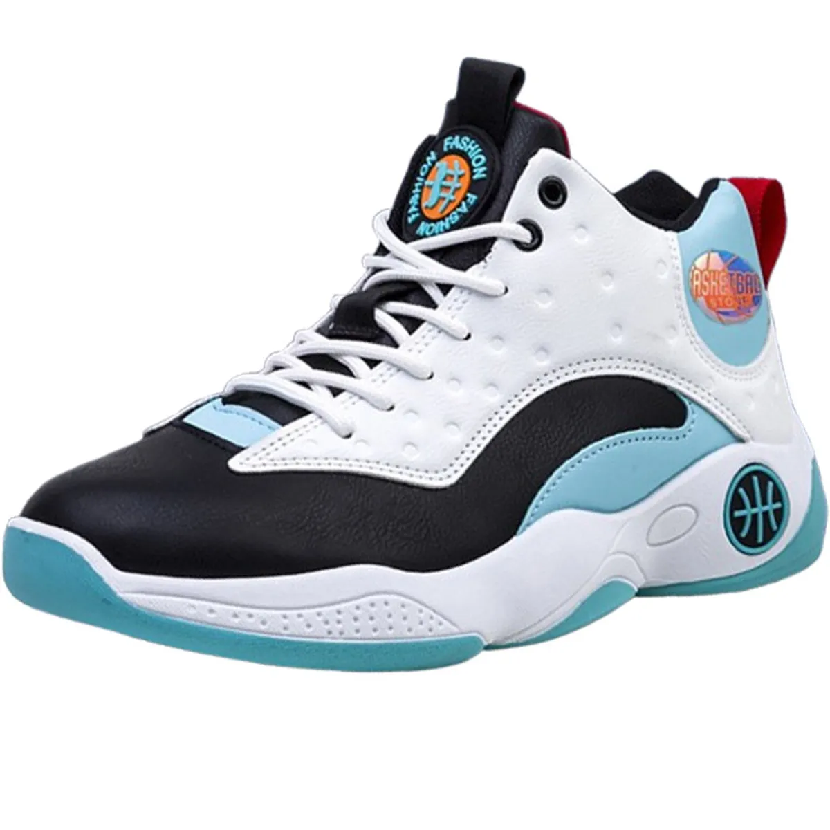 DANWEILE - Zapatillas de baloncesto de caña alta y moda para hombre blanco azul