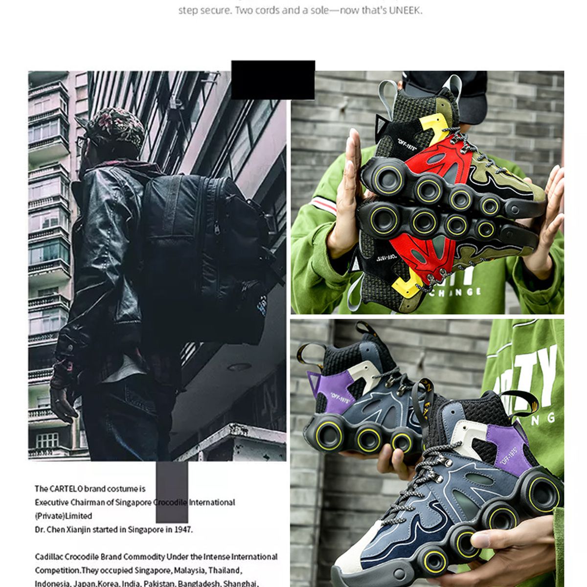 DANWEILE - Zapatos casuales de caña alta para hombre - Caqui