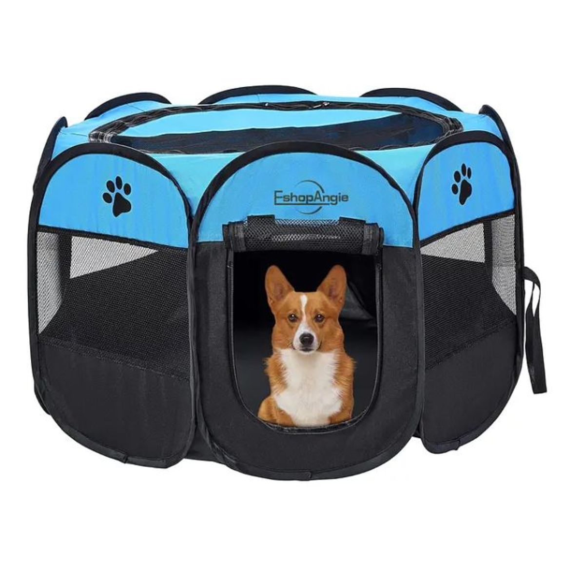 GENERICO - Corral Tienda Para Mascotas Portatil Perro Gato Celeste