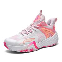 Zapatillas de baloncesto altas de malla transpirable - Rosa