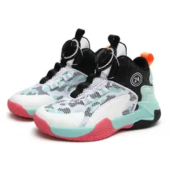 DANWEILE - Zapatillas de baloncesto para niños entrenando - Blanco negro