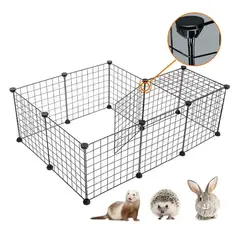 GENERICO - Jaula Corral Cerco Pequeñas Mascotas 12 Paneles Armable