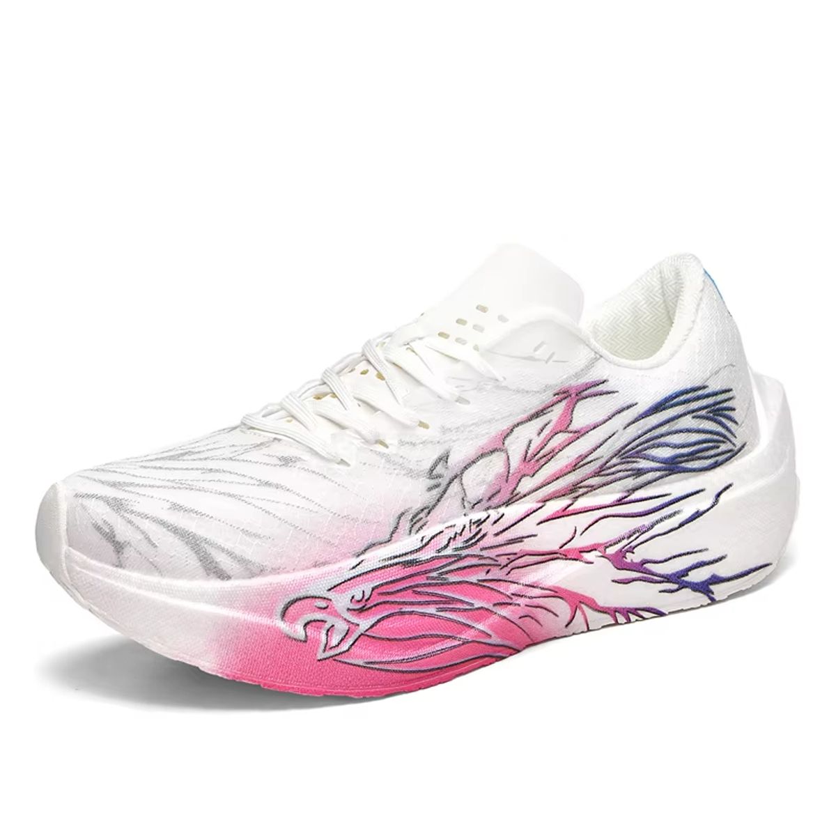 DANWEILE - Zapatillas de maratón unisex con parte superior de malla cómoda y ligera Blanco-morado